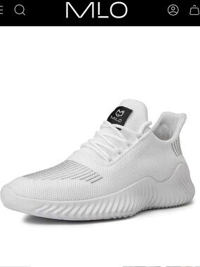 Unisex Men's or Women’s White Knit Athletic Sneakers